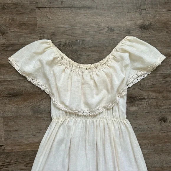 VINTAGE 70s Bohemian Campesina Mexican Wedding Peasant Dress - Picture 7 of 15